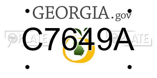 C7649A Georgia License Plate