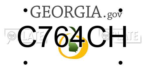 C764CH Georgia License Plate