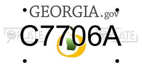C7706A Georgia License Plate