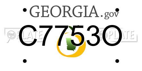 C7753O Georgia License Plate