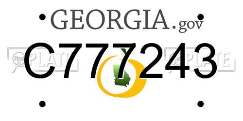 C777243 Georgia License Plate
