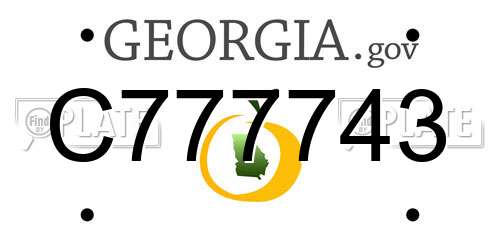 C777743 Georgia License Plate