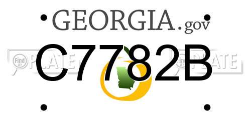 C7782B Georgia License Plate