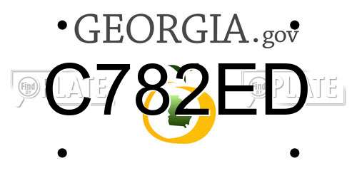 C782ED Georgia License Plate
