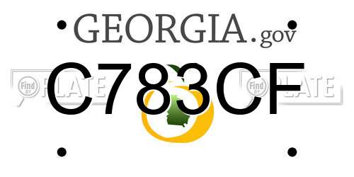 C783CF Georgia License Plate