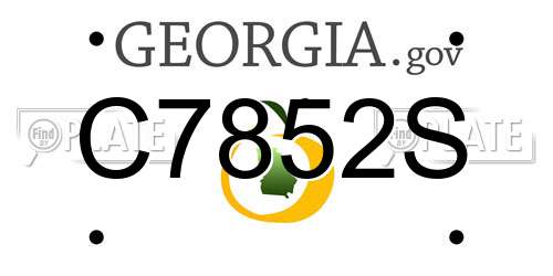 C7852S Georgia License Plate
