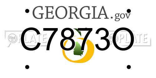 C7873O Georgia License Plate