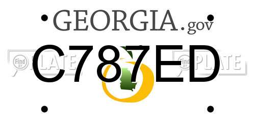 C787ED Georgia License Plate