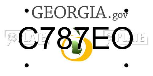 C787EO Georgia License Plate
