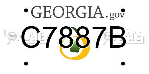 C7887B Georgia License Plate