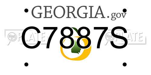 C7887S Georgia License Plate