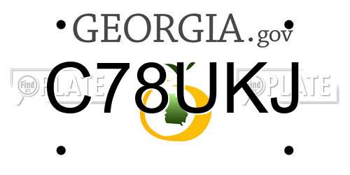 C78UKJ Georgia License Plate