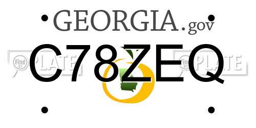 C78ZEQ Georgia License Plate