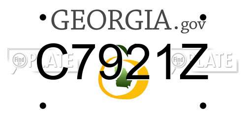 C7921Z Georgia License Plate