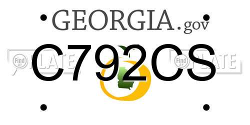C792CS Georgia License Plate