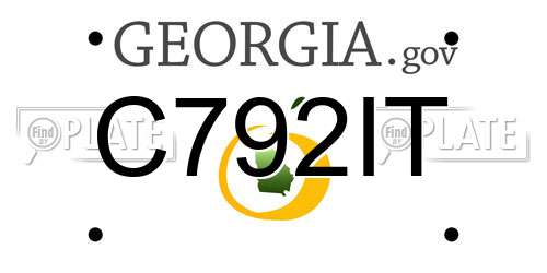 C792IT Georgia License Plate
