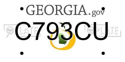 C793CU Georgia License Plate