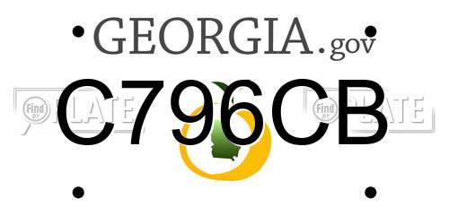 C796CB Georgia License Plate