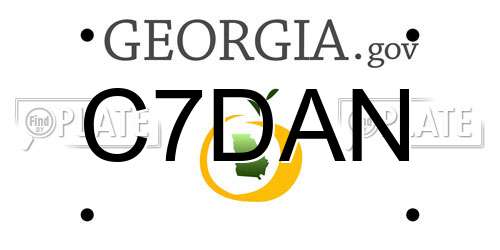 C7DAN Georgia License Plate