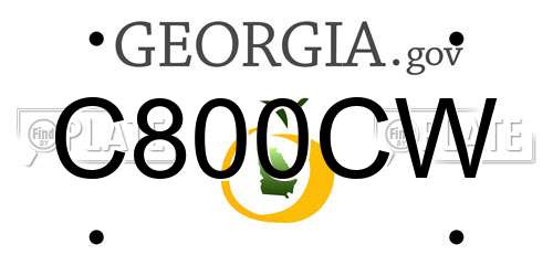 C800CW Georgia License Plate