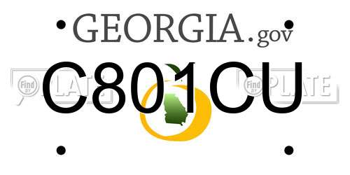 C801CU Georgia License Plate