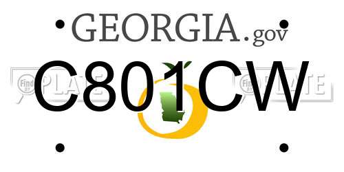 C801CW Georgia License Plate