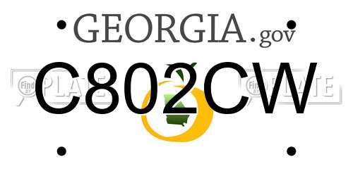 C802CW Georgia License Plate