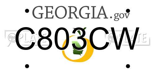C803CW Georgia License Plate