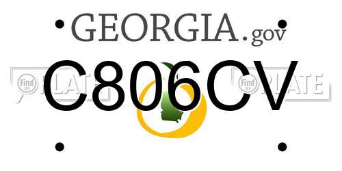 C806CV Georgia License Plate