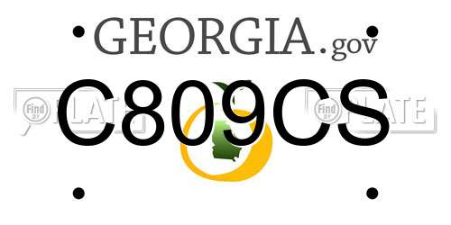 C809CS Georgia License Plate