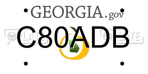 C80ADB Georgia License Plate