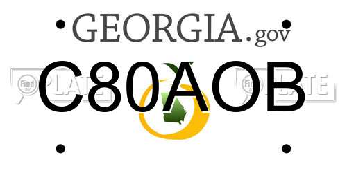 C80AOB Georgia License Plate