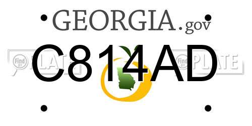 C814AD Georgia License Plate