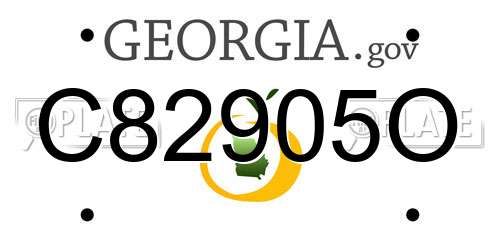 C82905O Georgia License Plate