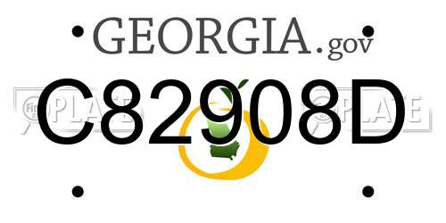 C82908D Georgia License Plate