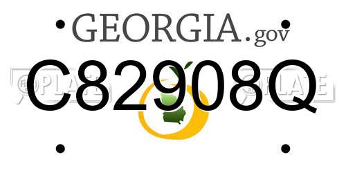 C82908Q Georgia License Plate