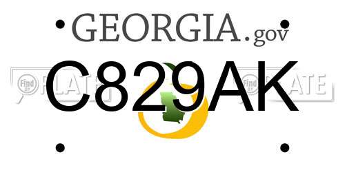 C829AK Georgia License Plate