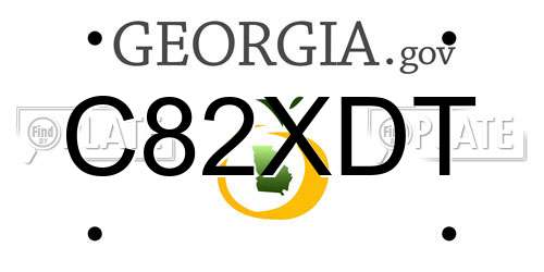 C82XDT Georgia License Plate