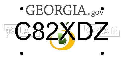 C82XDZ Georgia License Plate