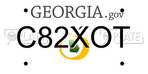 C82XOT Georgia License Plate