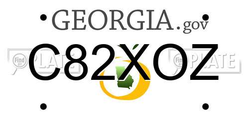 C82XOZ Georgia License Plate