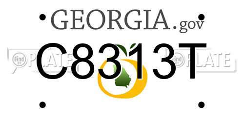C8313T Georgia License Plate