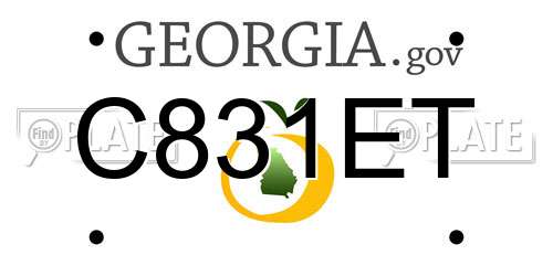 C831ET Georgia License Plate