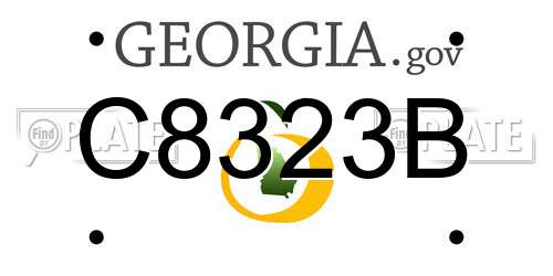 C8323B Georgia License Plate
