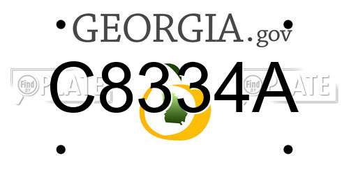 C8334A Georgia License Plate