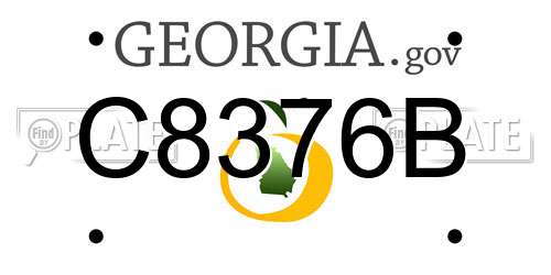 C8376B Georgia License Plate