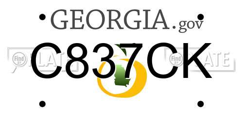 C837CK Georgia License Plate