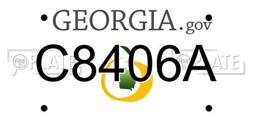C8406A Georgia License Plate