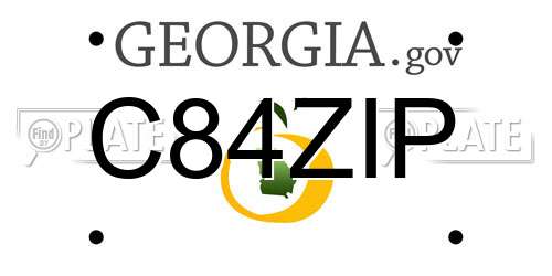C84ZIP Georgia License Plate