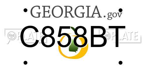 C858BT Georgia License Plate